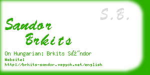 sandor brkits business card